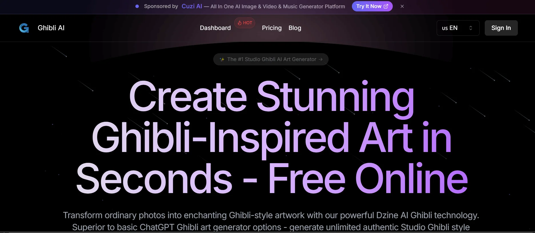 Ghibli Art: Create Magical Studio Ghibli Artwork - AIListingTool